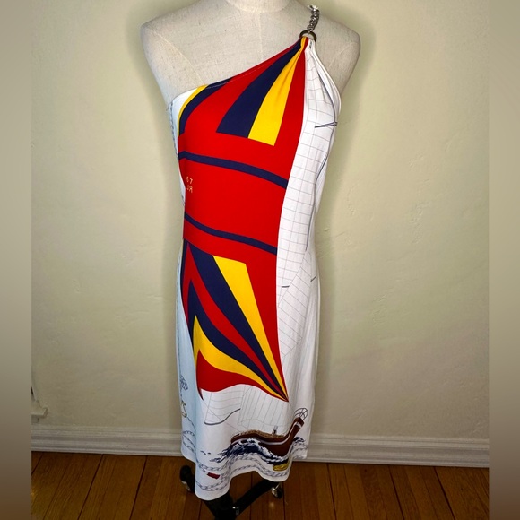 Ralph Lauren Black Label Dresses & Skirts - Ralph Lauren black label one shoulder sailing print dress vintage size 10 US 4-6